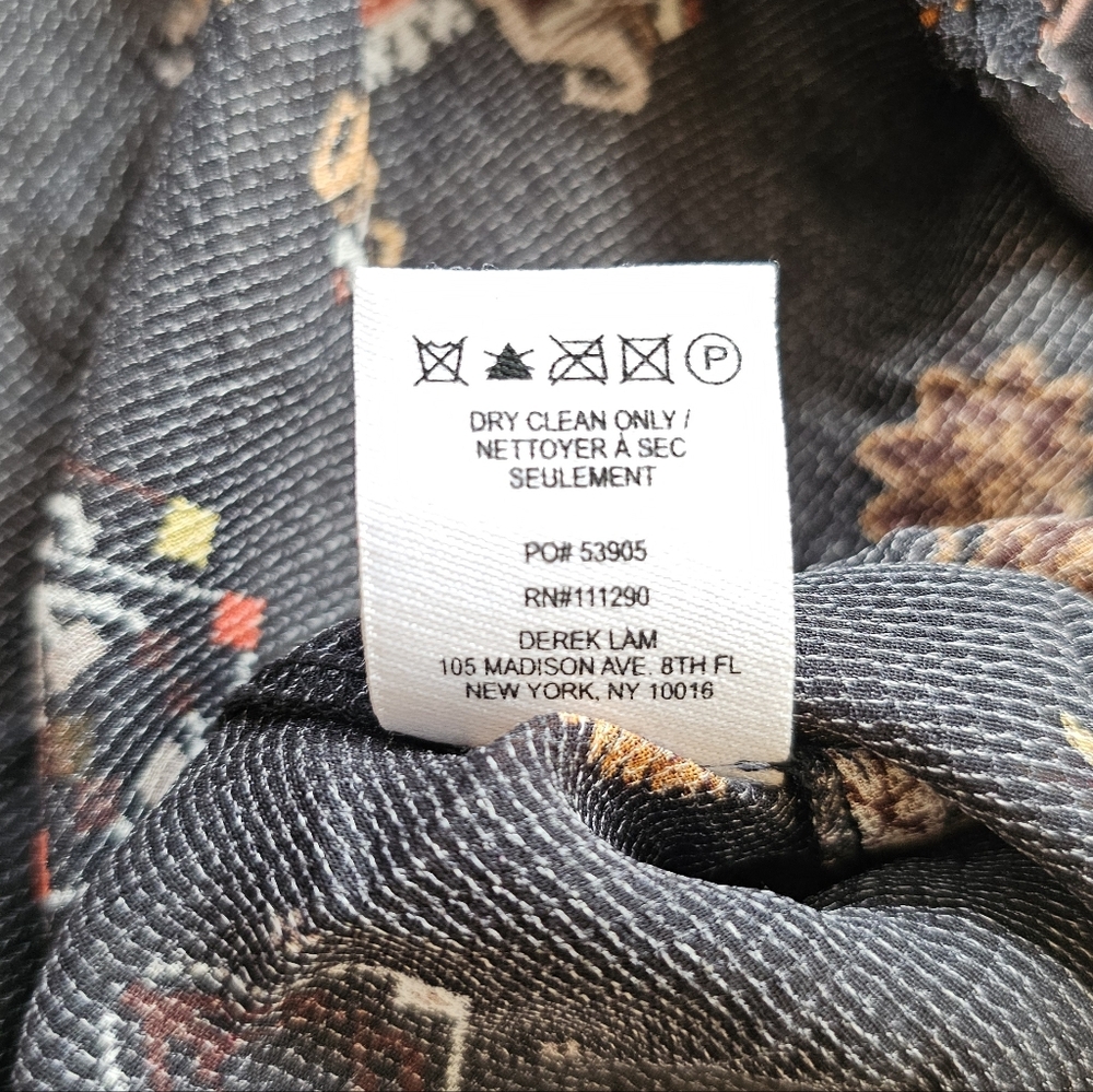 Derek Lam 10 Crosby Silk Floral Blouse Size 6 - Picture 3 of 8